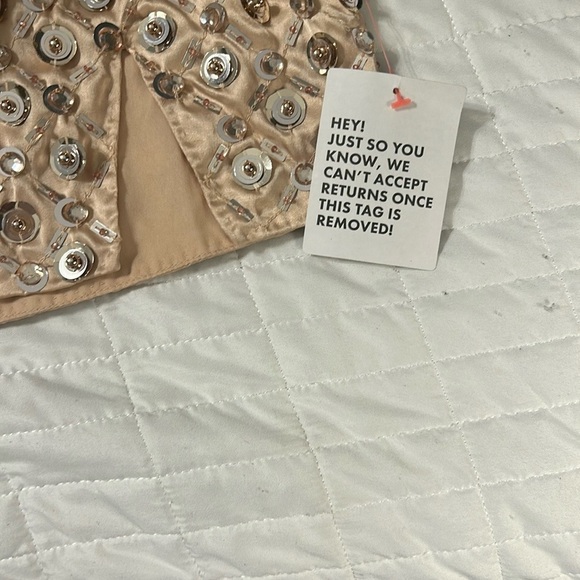 NWT ASOS Champagne Gold Sequin Embellished Mini Skirt for Night Out Size 4 - Picture 10 of 10